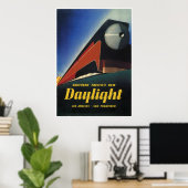 POSTER STREAMLINED TRAIN DAYLIGHT EXPRESS 1937 (Bureau à domicile)