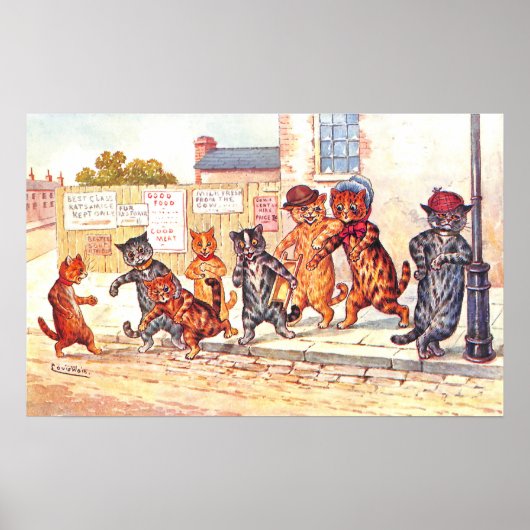 Poster Street Corner Cats Louis Wain (Devant)