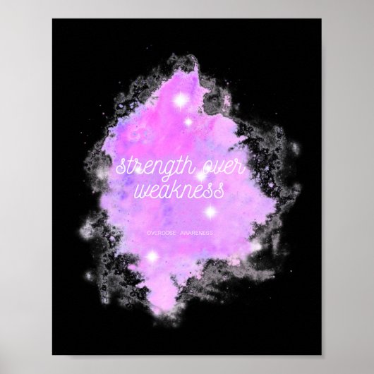 Poster Strength Over Weakness Galaxy - Overdose Awareness (Devant)