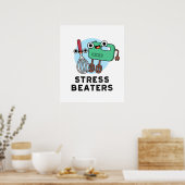 Poster Stress Beatters Funny Baking Whisk Pun (Cuisine)