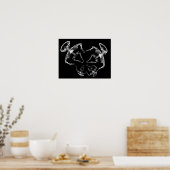 Poster Stretched X-Ray Skeleton Family B&W (Cuisine)