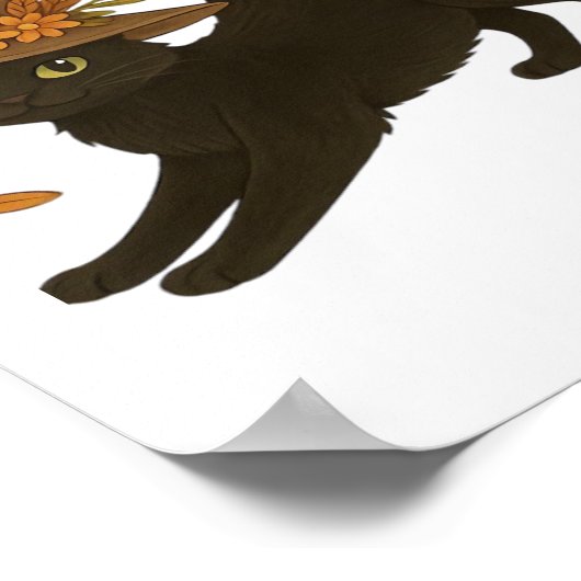 Poster Stretting Chat Noir - Witchy Automne Classique T-S (Coin)