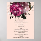 Poster string light Fleur Bourgogne Menu Signe (Devant)