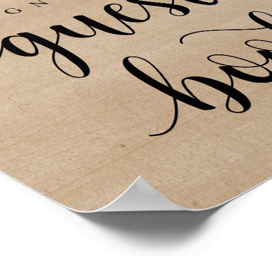 Poster String Lights, Mariage Signer Notre Invité Livre P (Coin)