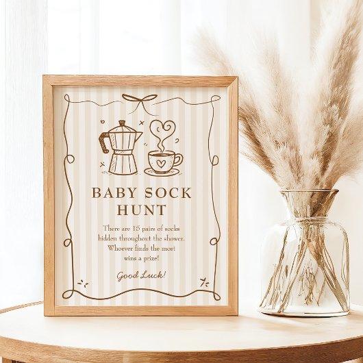 Poster Stripe Baby est en train de brasser du café Baby C