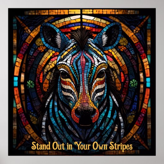 Poster Stripes d'inspiration : Embrassez votre vie unique (Devant)