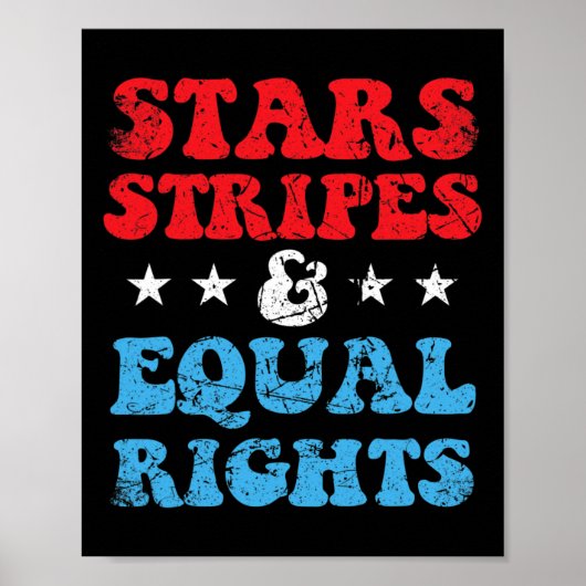 Poster Stripes Et Égalité Des Droits 4 Juillet Femmes Pat (Devant)