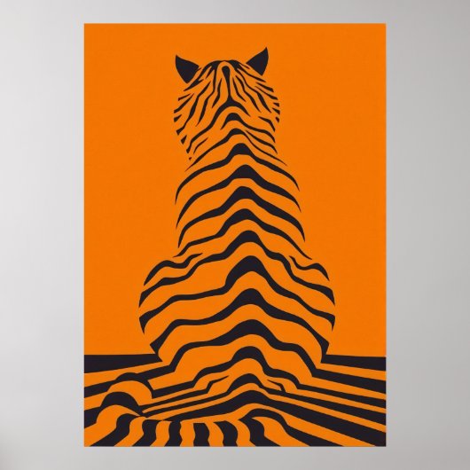 Poster Stripes minimalistes de tigres (Devant)