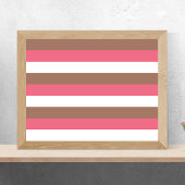 Poster Stripes Mocha Brown rose blanc