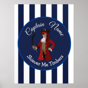 Poster Stripes Nautiques Boy Pirate