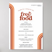 Poster Stripes Rétro Seventies | Menu Mariage (Devant)