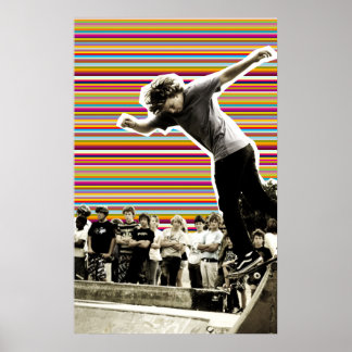 Poster Stripes Skateboard Bowl