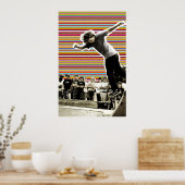 Poster Stripes Skateboard Bowl (Cuisine)