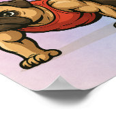 Poster Strong Dog Mom - Carlin musculaire illustration (Coin)