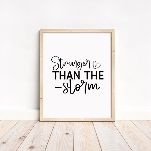 Poster Stronger Than the Storm - Minimalist Motivational