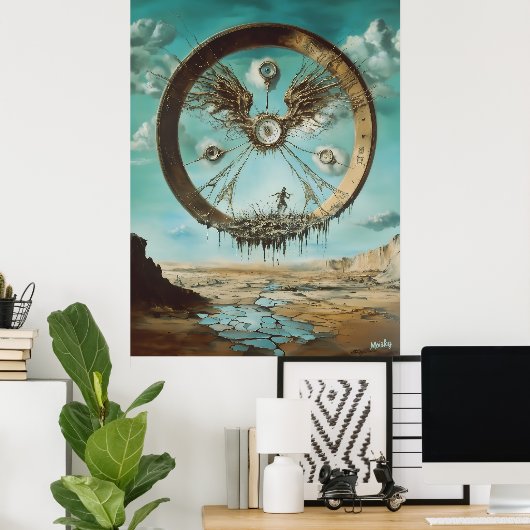 Poster Structure circulaire flottant surréelle avec Abstr (Bureau à domicile)