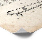 Poster Structure de skateboard Brevet - Vieux look (Coin)