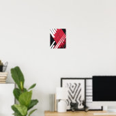 Poster Structure géométrique rouge avec profondeur ombrée (Bureau à domicile)