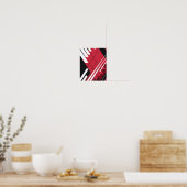 Poster Structure géométrique rouge avec profondeur ombrée (Cuisine)