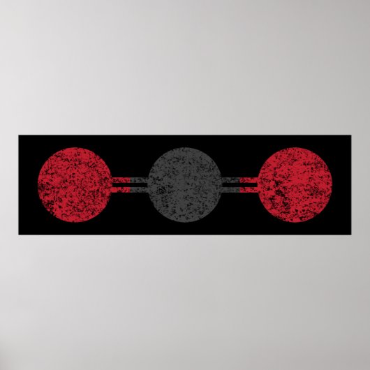 Poster Structure moléculaire du dioxyde de carbone (Devant)