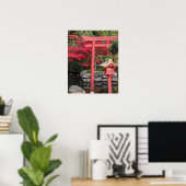 Poster Structures de jardin japonais et feuilles d'érable (Bureau à domicile)