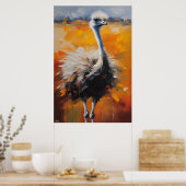 Poster | struisvogel | Olieverfstijl (Keuken)