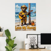 Poster Strums balnéaires : Sérénade de sable d'ours (Bureau à domicile)