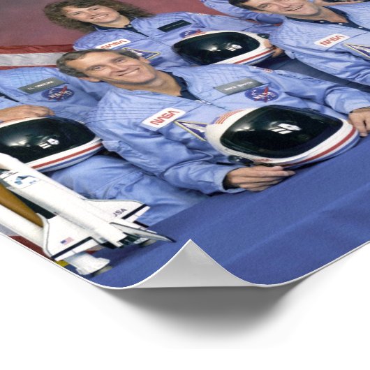 Poster STS-51L navette spatiale Challenger Crew Portrait (Coin)