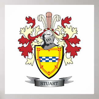 Poster Stuart Family Crest Coat of Arms