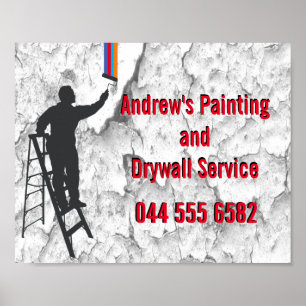 Poster Stucco Painting Service Handyman Home Repair Fab B
