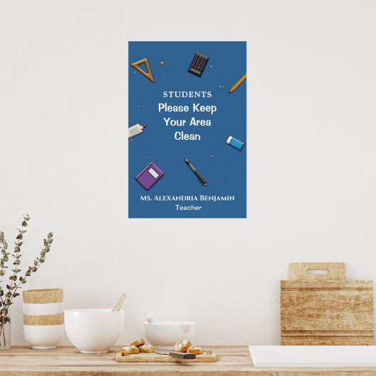 Poster Student Teacher Back to School Personalize (Cuisine)
