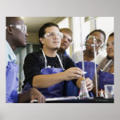 Poster Students performing experiment in chemistry lab (Devant)