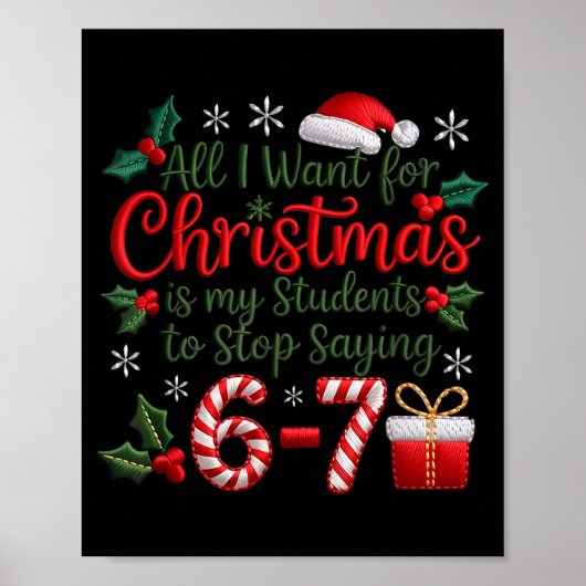 Poster Students Saying 6-7 67 Six Seven Funny Teachers Ch (Devant)