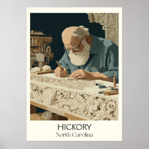 Poster Studio d'art Vintage Hickory North Carolina