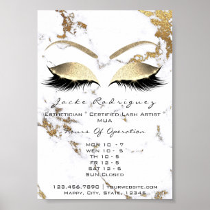 Poster Studio De Beauté Heures D'Ouverture Salon Lashes M
