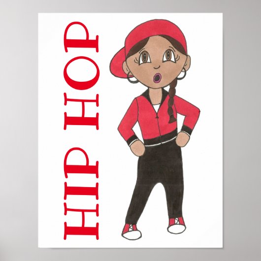 Poster Studio de danse danseuse Hip hop Décor Hiphop (Devant)