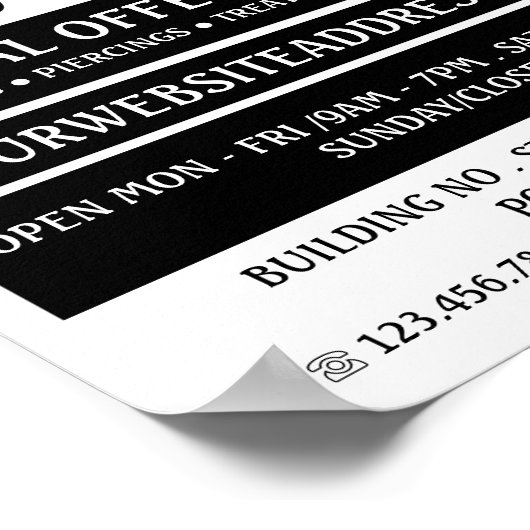 Poster Studio De Tatouage Coeur, Tatouage & Piercing Corp (Coin)