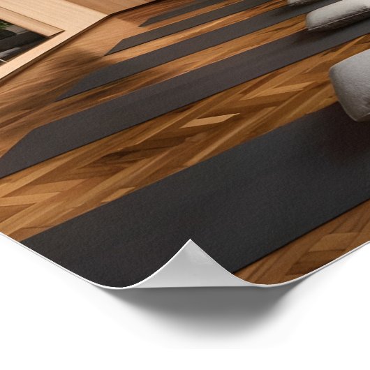 Poster Studio De Yoga Vide Moderne avec Parquet (Coin)
