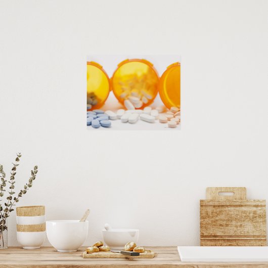 Poster Studio photo d'une bouteille de médicament avec pi (Cuisine)