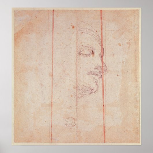 Poster Study for the Head of the Libyan Sibyl (Devant)