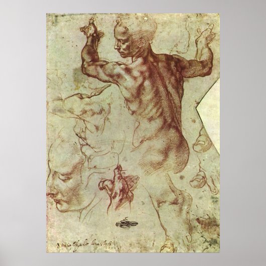 Poster Study of Libyan Sibyl by Michelangelo (Devant)