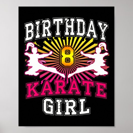 Poster Stuff pour fille de 8e anniversaire - Karate 8 ans (Devant)