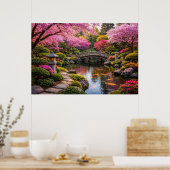 Poster Stunning Japanese Garden & Koi Pond (Cuisine)