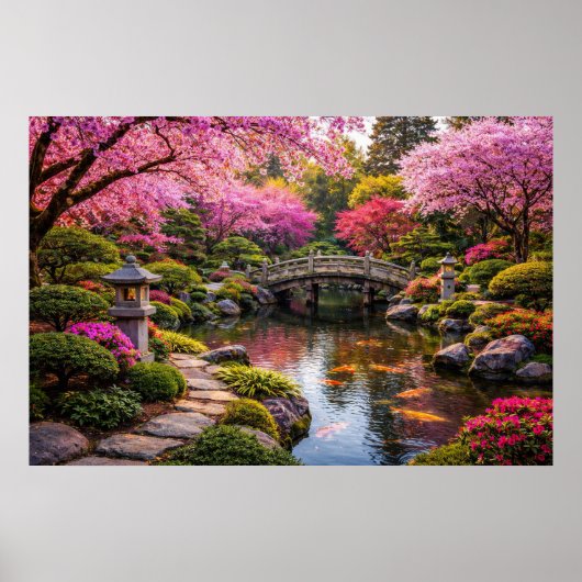 Poster Stunning Japanese Garden & Koi Pond (Devant)