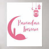 Poster Stunning Ramadan Kareem Red Crescent & Lantern Wal (Devant)