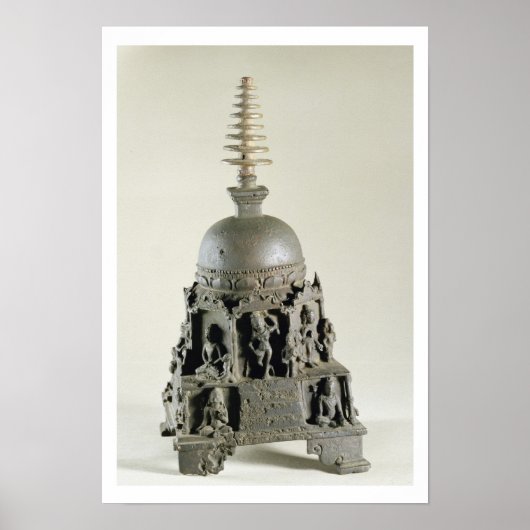 Poster Stupa, Pala, Nalanda, Bihar (bronze) (Devant)