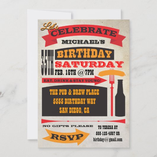 Poster Style 35e anniversaire Invitations (Devant)