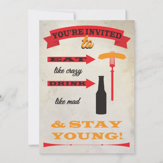 Poster Style 40e anniversaire Invitations de fête (Dos)