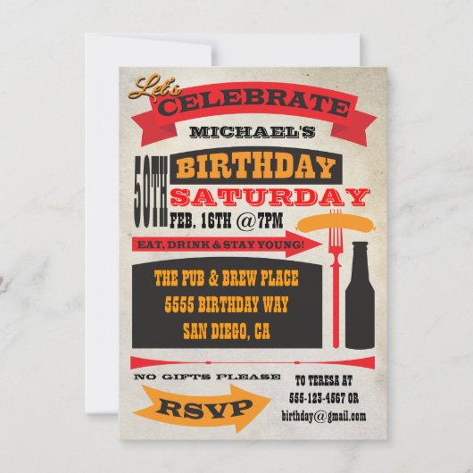 Poster Style 50e anniversaire Invitation de célébr (Devant)