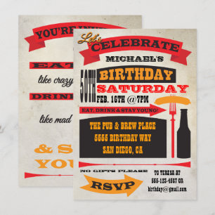 Poster Style 50e anniversaire Invitation de célébr